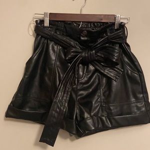 Vegan leather shorts